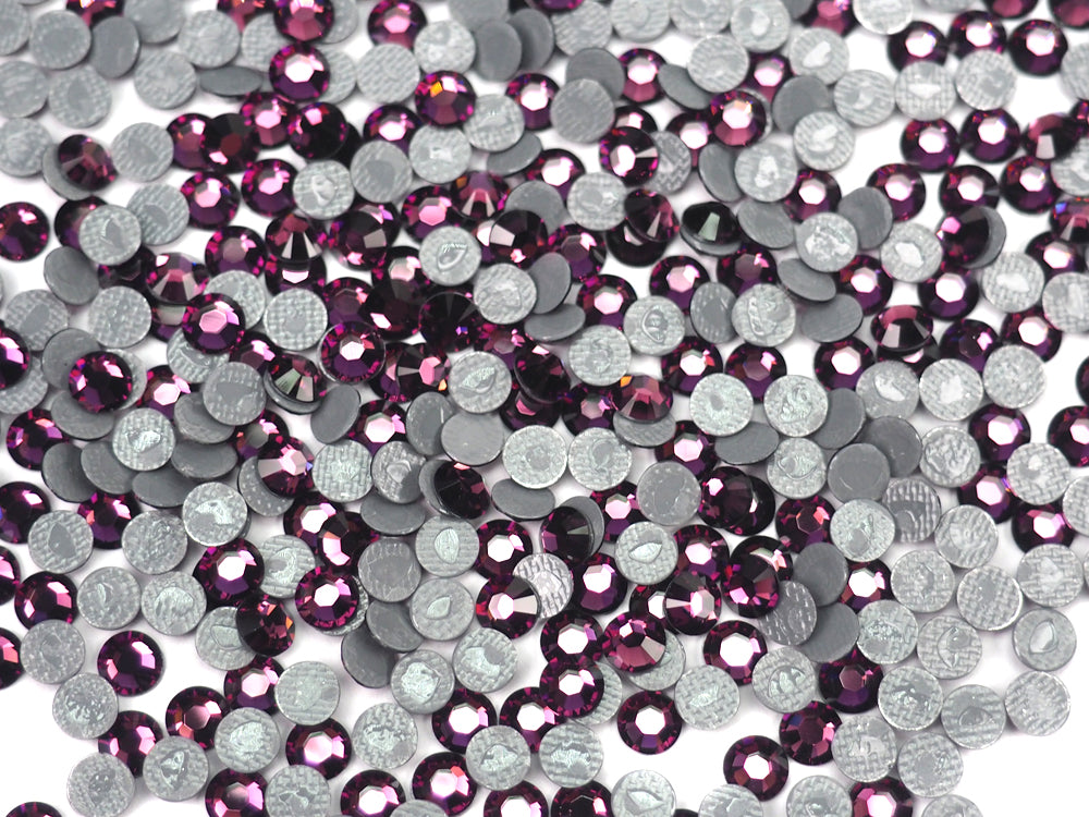 Swarovski Art.# 2028/HOTFIX Flatbacks, Amethyst Iron-on Rhinestones ss34 36pcs purple