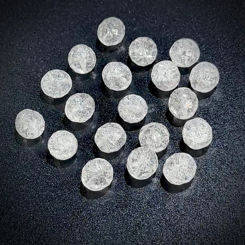 Crystal Crackle Finish Czech Fire Polished Round Faceted Glass Beads 8mm 12mm