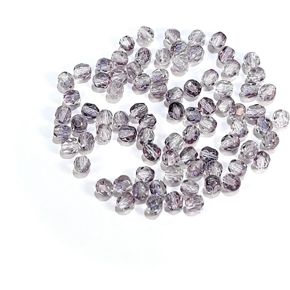 Crystal Light Purple Luster Traditional Czech Fire Polished Round Faceted Glass Beads 6mm 80pcs CF316