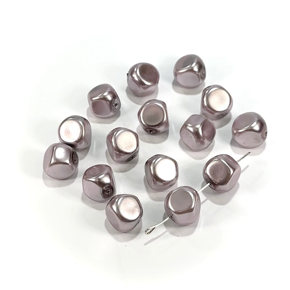 Czech Fancy Glass Pearls Light Lavender Pearl in sizes 12mm, 15mm, 17mm, 19mm
