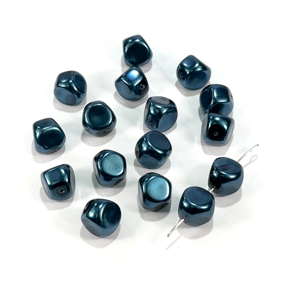 Czech Fancy Glass Pearls Cobalt Blue Pearl in sizes 12mm, 15mm, 17mm, 19mm