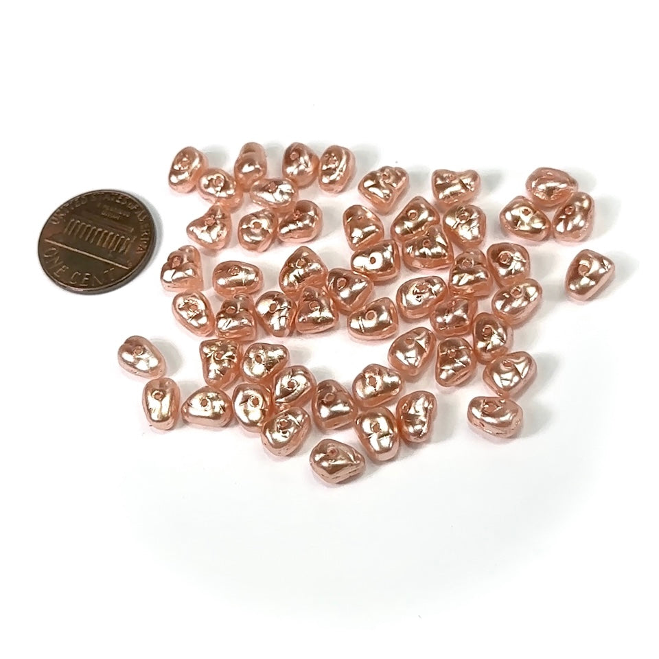 Czech Nugget Triangle Glass Pearls 5x7mm Vintage Pink Imitation Pearl 50 pcs CL692