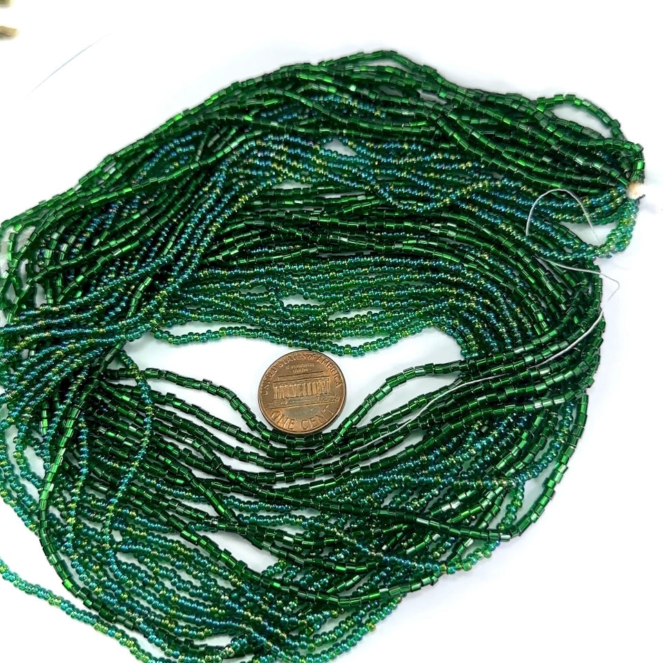 2cuts and Rocailles Green Multi Preciosa Ornela Traditional Czech Glass Seed Beads 70grams CS065
