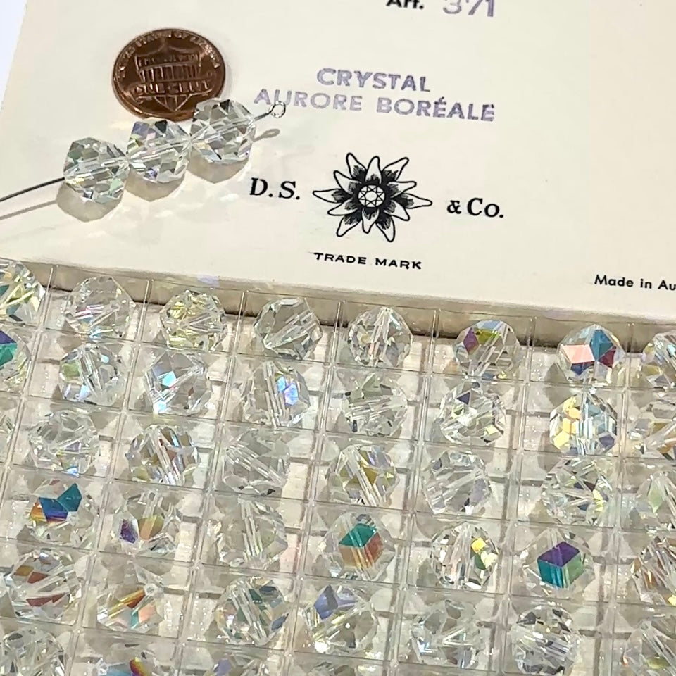 Swarovski Art.# 371-5007 - 11mm Crystal AB 48pcs Vintage Rocky Cut Crystal Beads G07