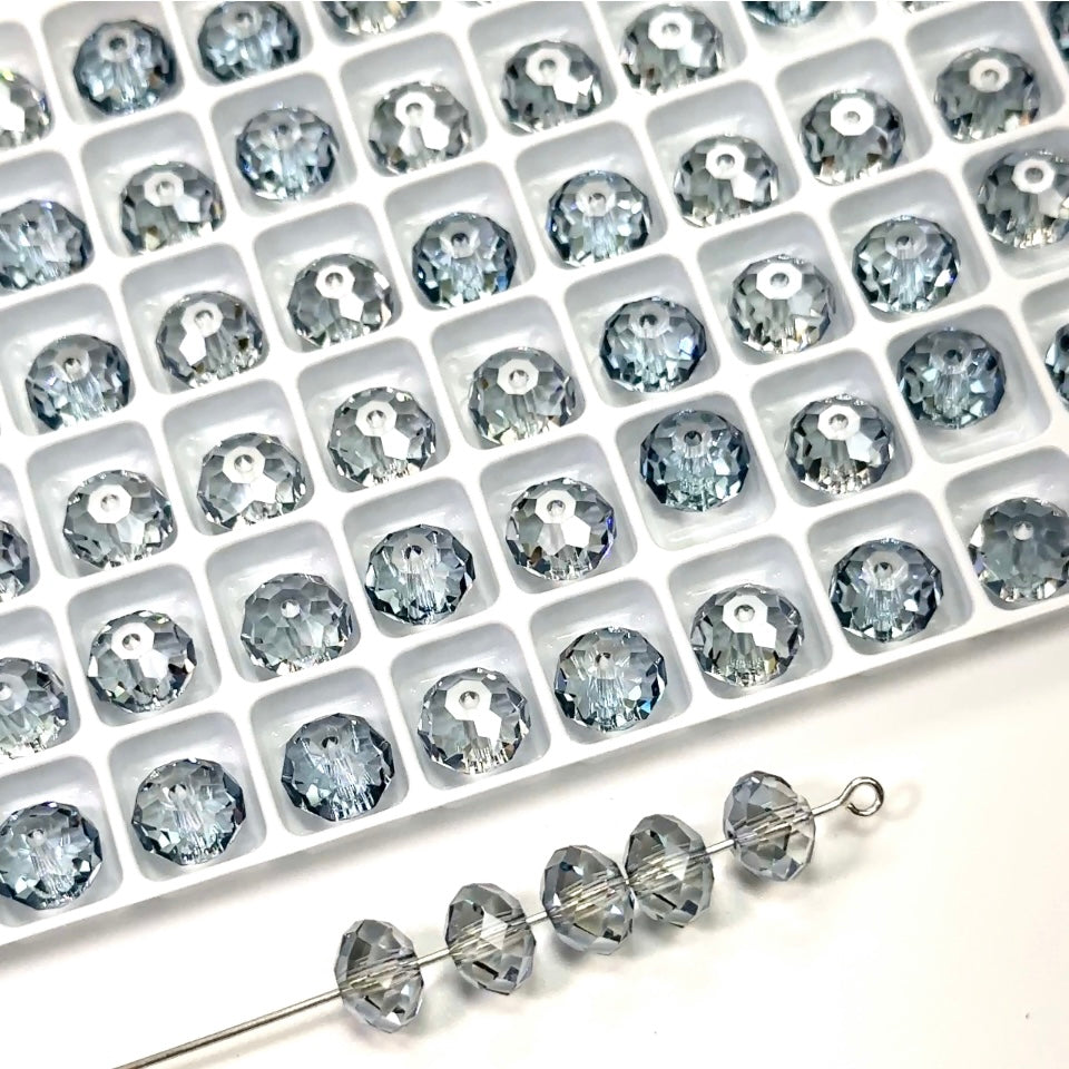 Crystal Lagoon coated, Czech Machine Cut Bellatrix Crystal Beads, Preciosa 451-19-002, 6mm, 8mm, 12mm, blue spacer beads, #5040 Briolette cut