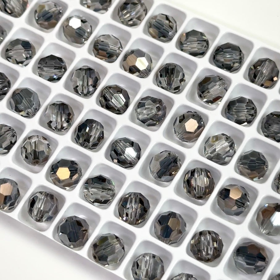 Crystal Valentinite, Czech Machine Cut Round Crystal Beads, 7mm, 8mm Rosary size