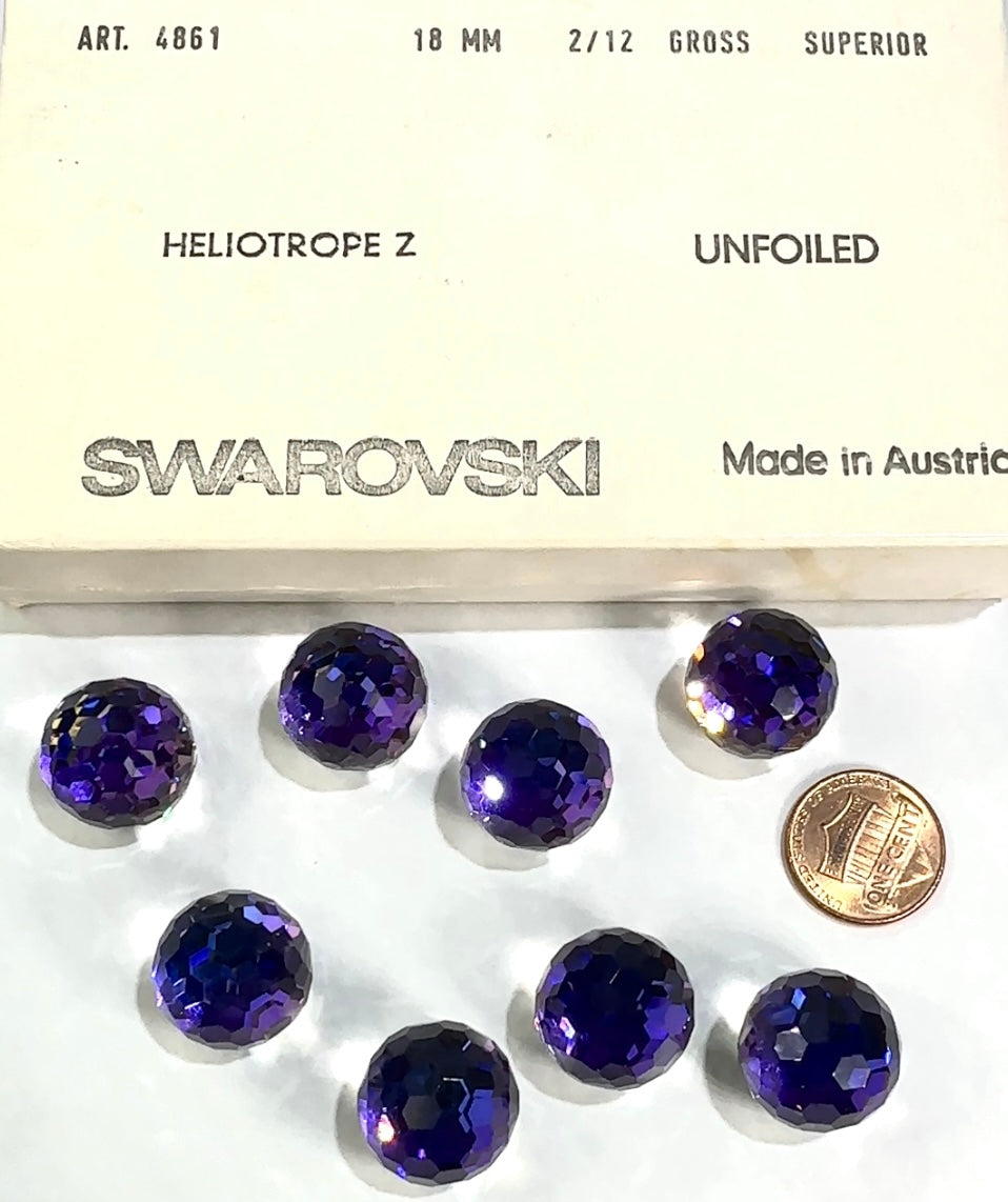 Swarovski Art.# 4861 - Crystal Heliotrope 3/4 Fireball Fancy Stones 1pce size 18mm SW118