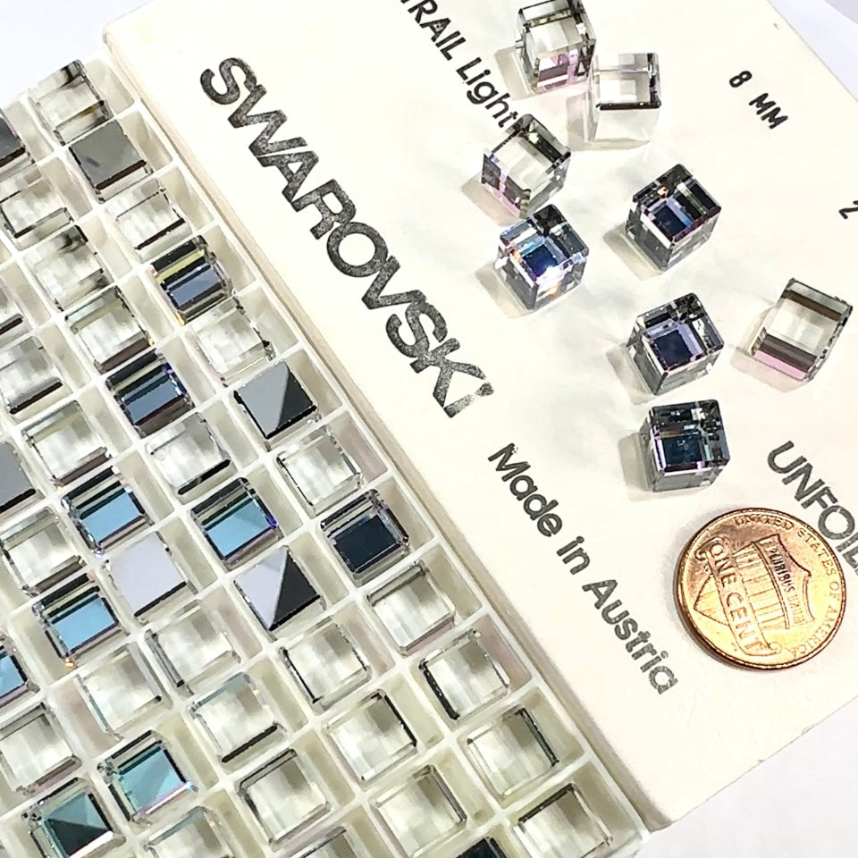 Swarovski Art.# 4840 - Crystal Vitrail Light Cube Fancy Stones 12pcs size 8mm SW133