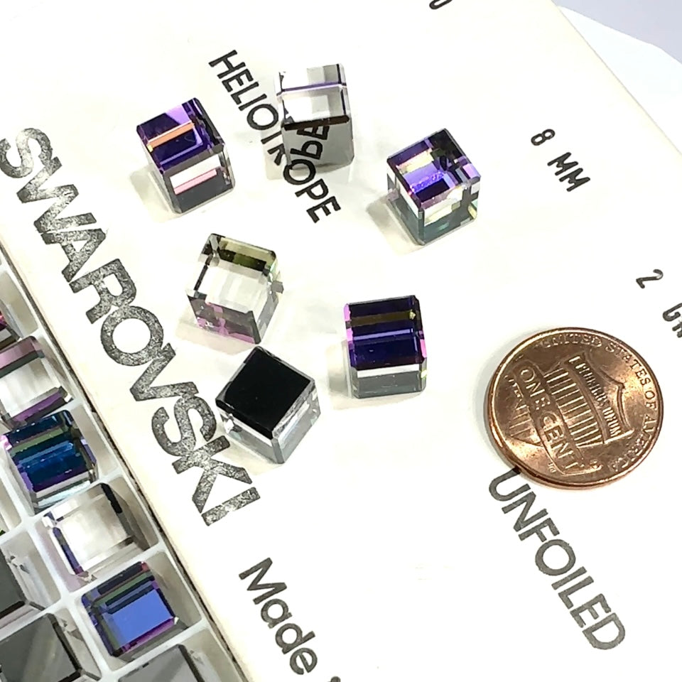 Swarovski Art.# 4840 - Crystal Heliotrope Cube Fancy Stones 12pcs size 8mm SW137