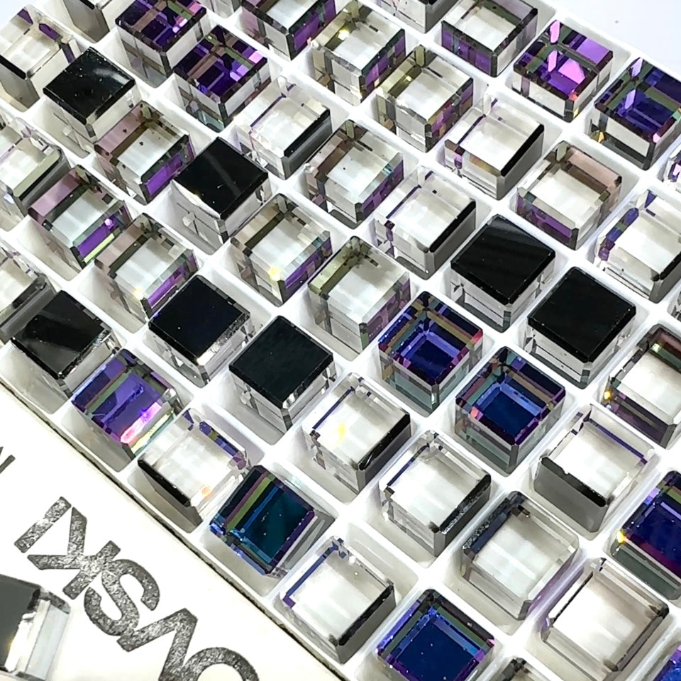 Swarovski Art.# 4840 - Crystal Heliotrope Cube Fancy Stones 12pcs size 8mm SW137