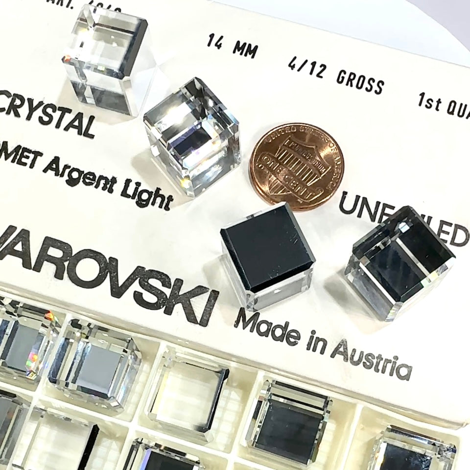 Swarovski Art.# 4840 - Crystal CAL Cube Fancy Stones 4pcs size 14mm SW139