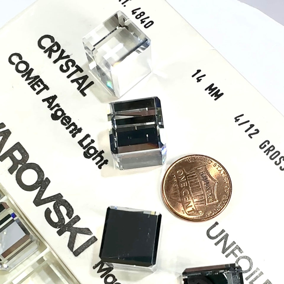 Swarovski Art.# 4840 - Crystal CAL Cube Fancy Stones 4pcs size 14mm SW139