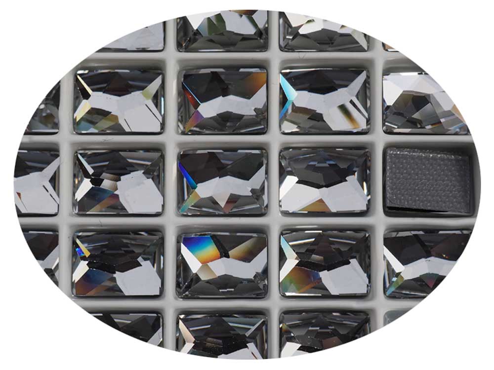 Swarovski Art.# 2520HF - 12 Swarovski Cosmic Rectangle Flatback HotFix in size 14x10mm, Crystal clear (Iron-on)