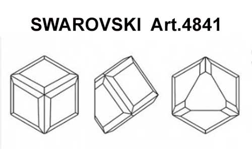Swarovski Art.# 4841 - Crystal AB CAL VZ Angled Cut Corner 3/4 Offset Cube Fancy Stones 6pcs size 12mm SW101