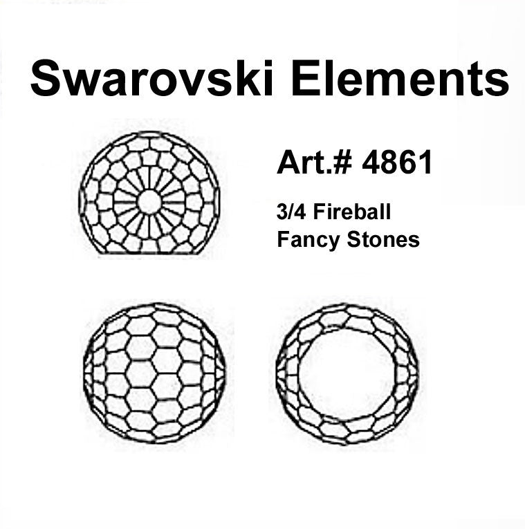 Swarovski Art.# 4861 - Crystal Heliotrope 3/4 Fireball Fancy Stones 1pce size 18mm SW118
