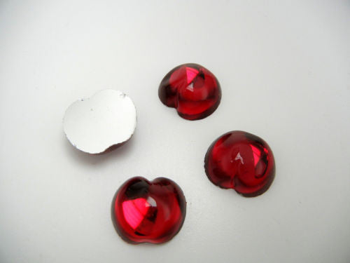 3 VINTAGE West German hand made fruit cabochons 20mm Cherry Siam Red clear #9 ii