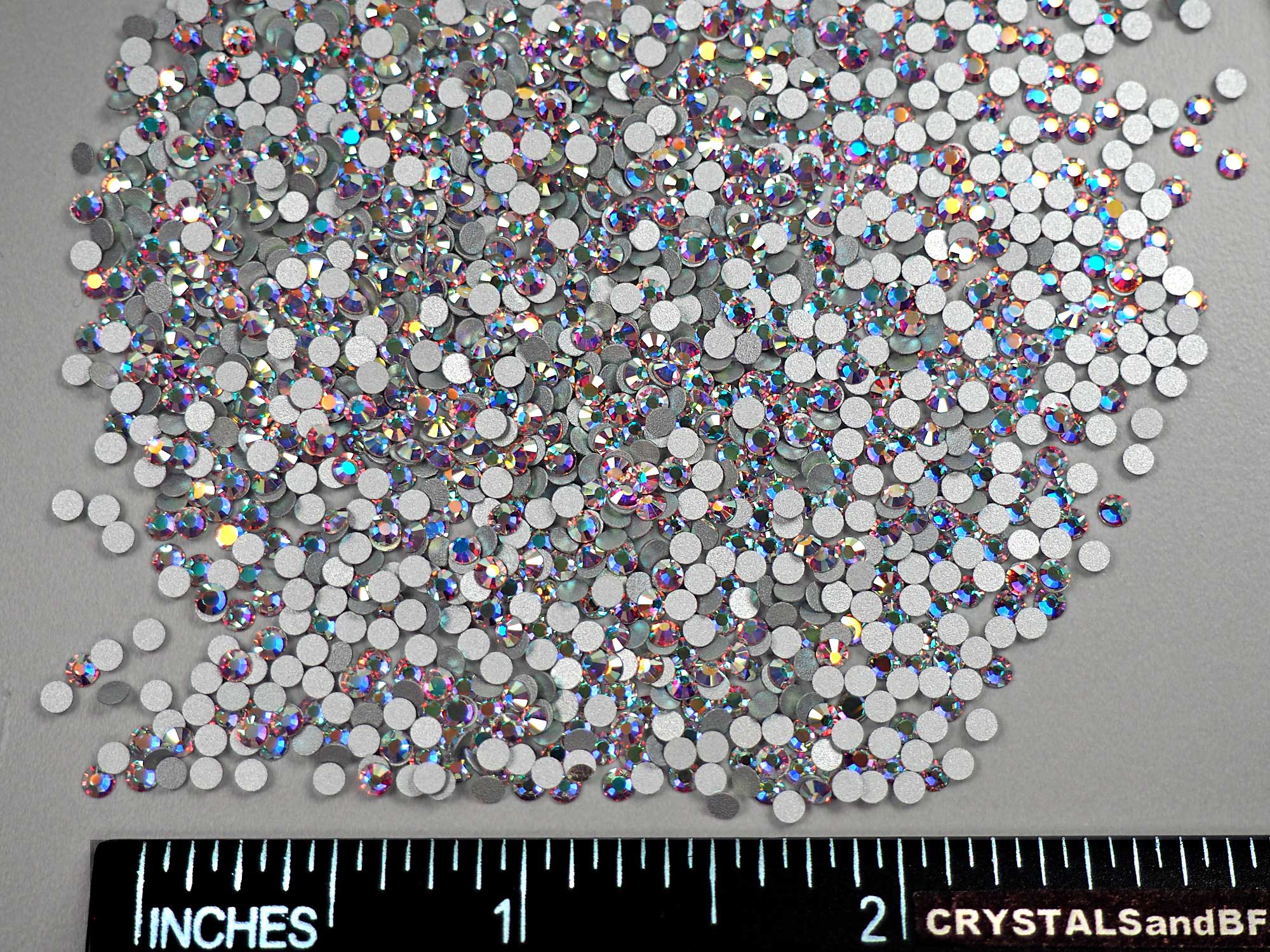 Crystal AB CLOSEOUT MIX, Preciosa VIVA Chaton Roses (Rhinestone Flatbacks), Genuine Czech Crystals, clear coated with Aurora Borealis, nail art BY THE WEIGHT