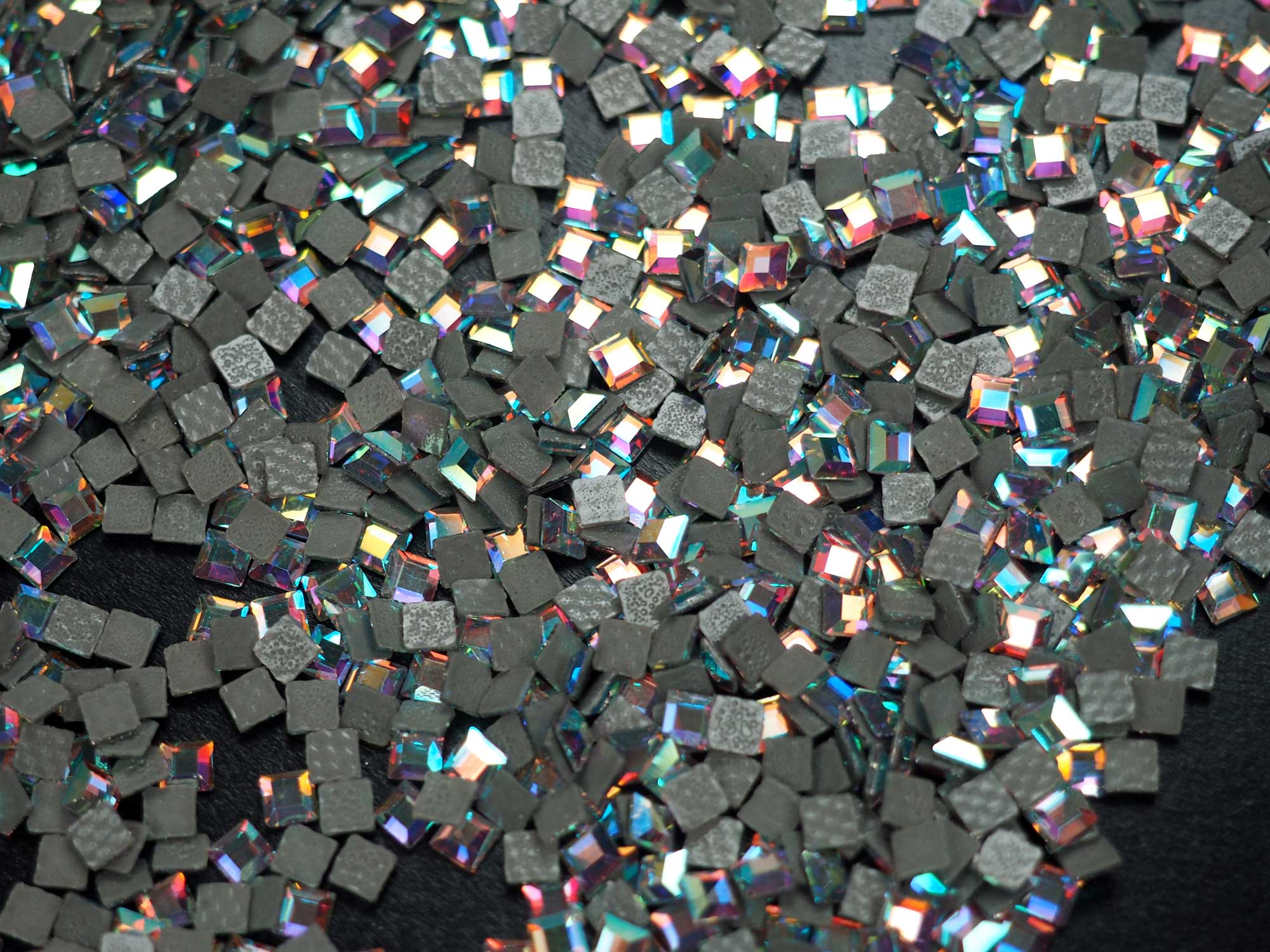 Crystal AB HOTFIX, Preciosa Genuine Czech MC SQUARE Iron-on Flatback Crystals 3x3mm, 144pcs, P838