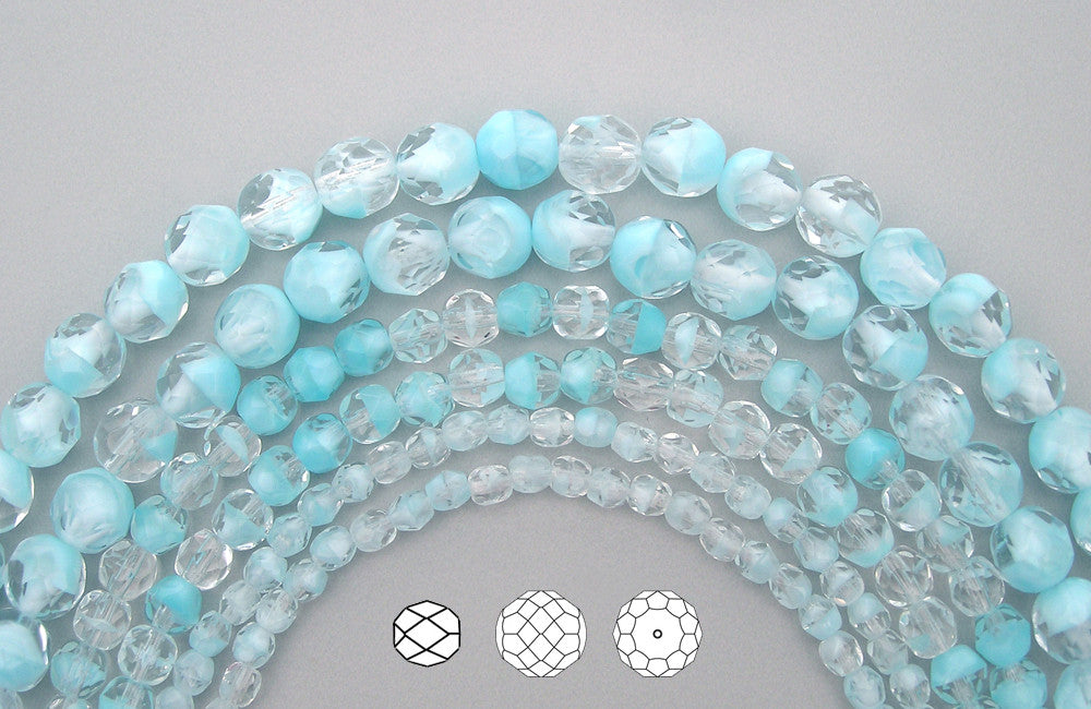 crystal-light-blue-givre-2-tone-czech-fire-polished-round-faceted-glass-beads-7-inch-strands-PJB-FP4-CLBgivre45