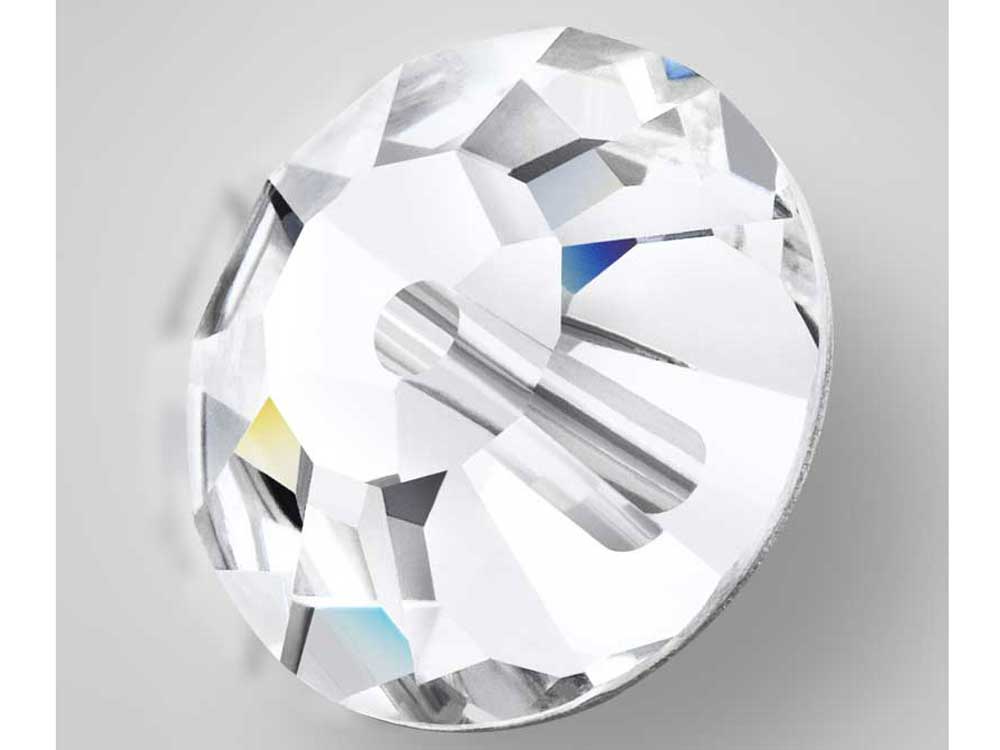 Crystal clear, Preciosa Czech MC VIVA Loch Rose 1-hole Sew-on Stones Style #438-61-612, 4mm, 288 pieces, Silver Foiled, Center Hole Lochrosen