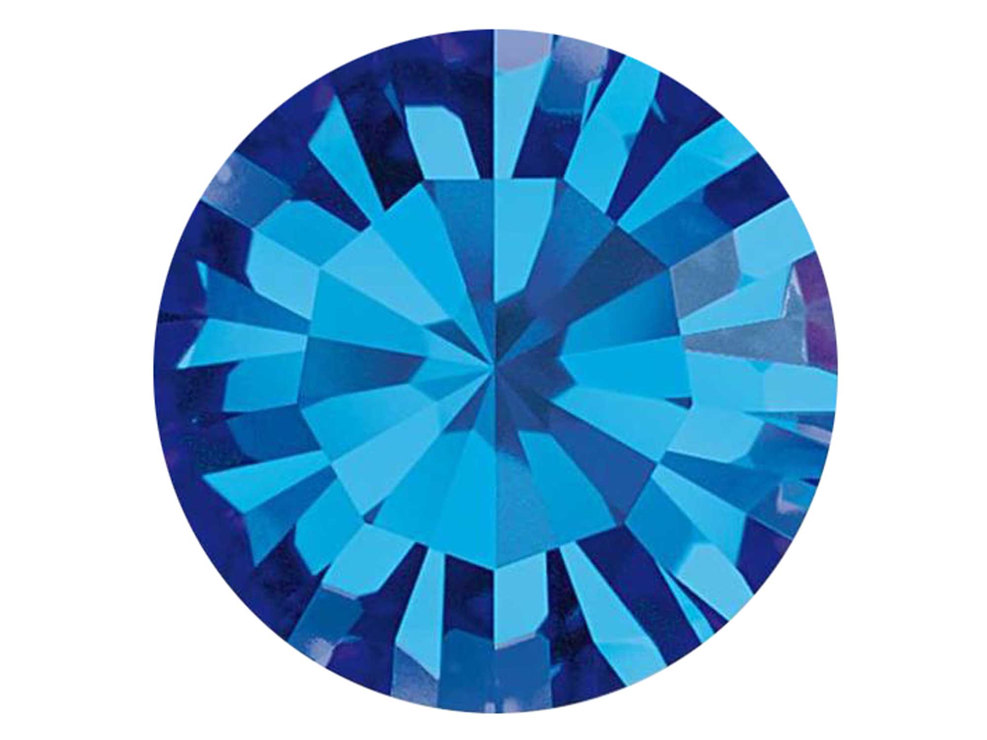 Capri Blue, Preciosa Genuine Czech MAXIMA Pointed Back Chatons in size ss23 (5.2mm, 0.2inch), 72 pieces, Silver Foiled, P604