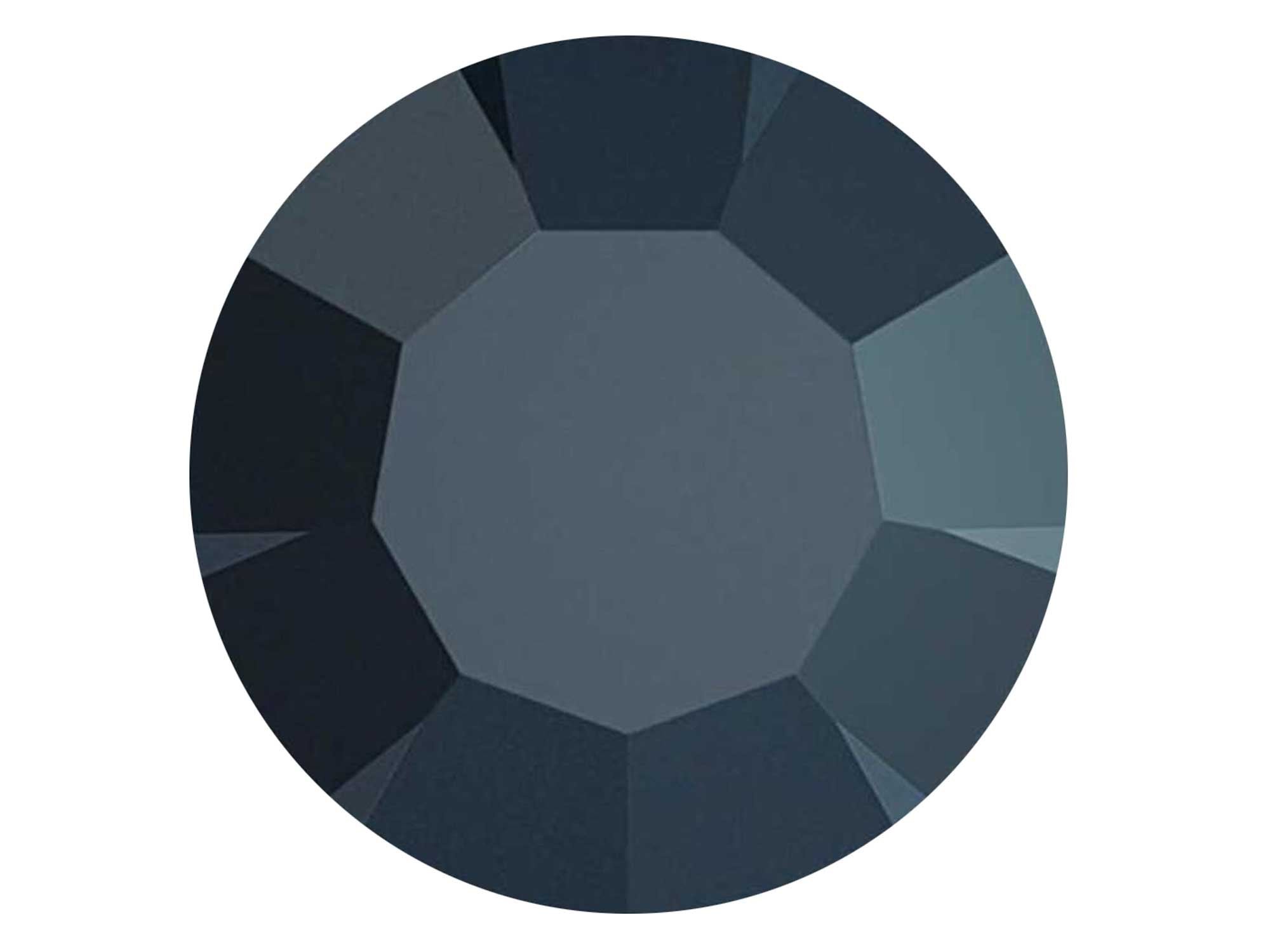 Jet black, Preciosa Genuine Czech MAXIMA Pointed Back Chatons in size ss23 (5.2mm, 0.2inch), 72 pieces, Silver Foiled, P609