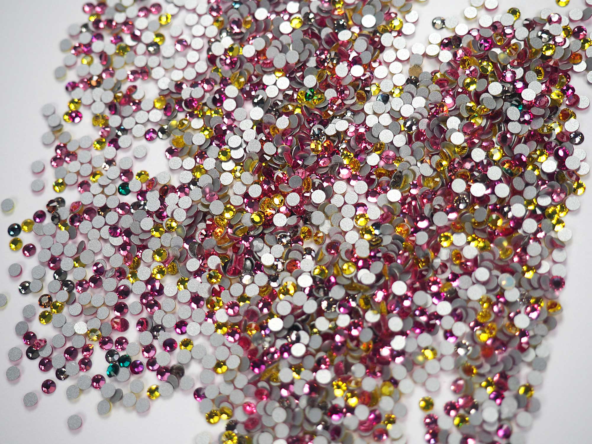 Mix Color "A" CLOSEOUT, ss7, 5grams of Preciosa VIVA Chaton Roses (Rhinestone Flatbacks), Genuine Czech Crystals, nail art BY THE WEIGHT