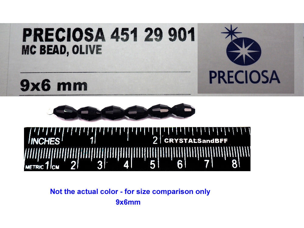 Crystal Light Blue, Preciosa Czech Machine Cut Olive Crystal Beads, barrel shape in size 9x6mm, 36 pieces
