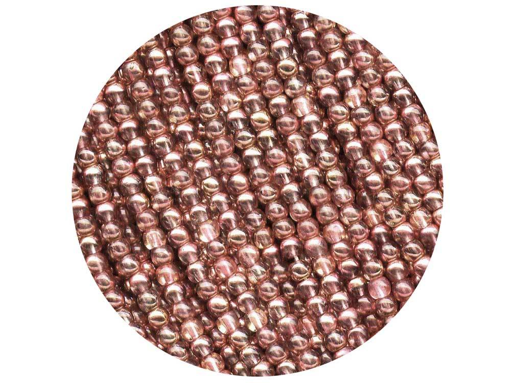 'Czech Glass Druk 3mm Round Smooth Beads, Clear and Capri Gold, 1 mass, 1200 pieces, pressed beads, P349