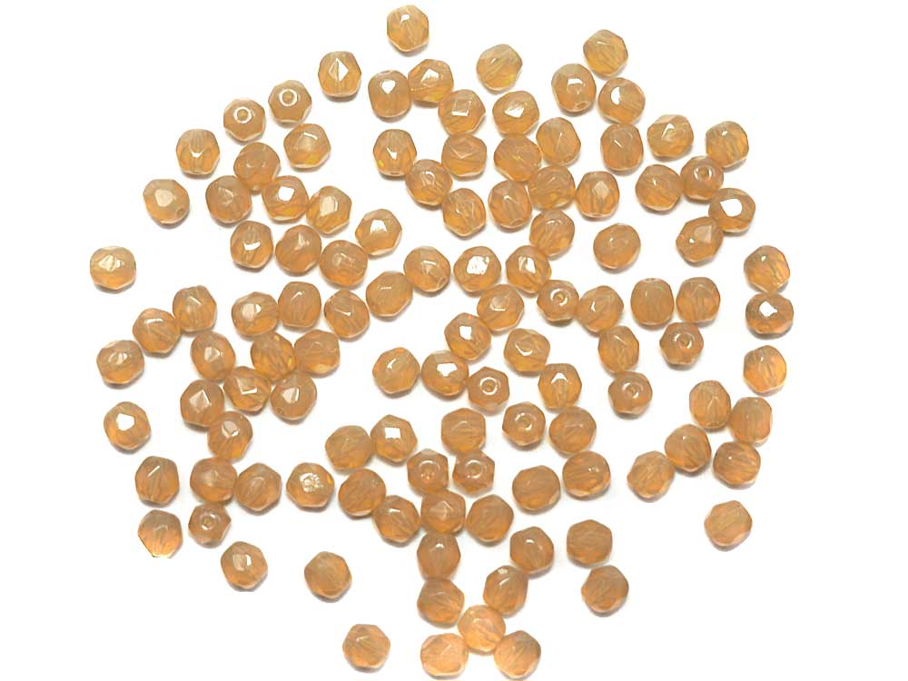 Brown Opal, Czech Fire Polished Round Faceted Glass Beads, 6mm 60pcs