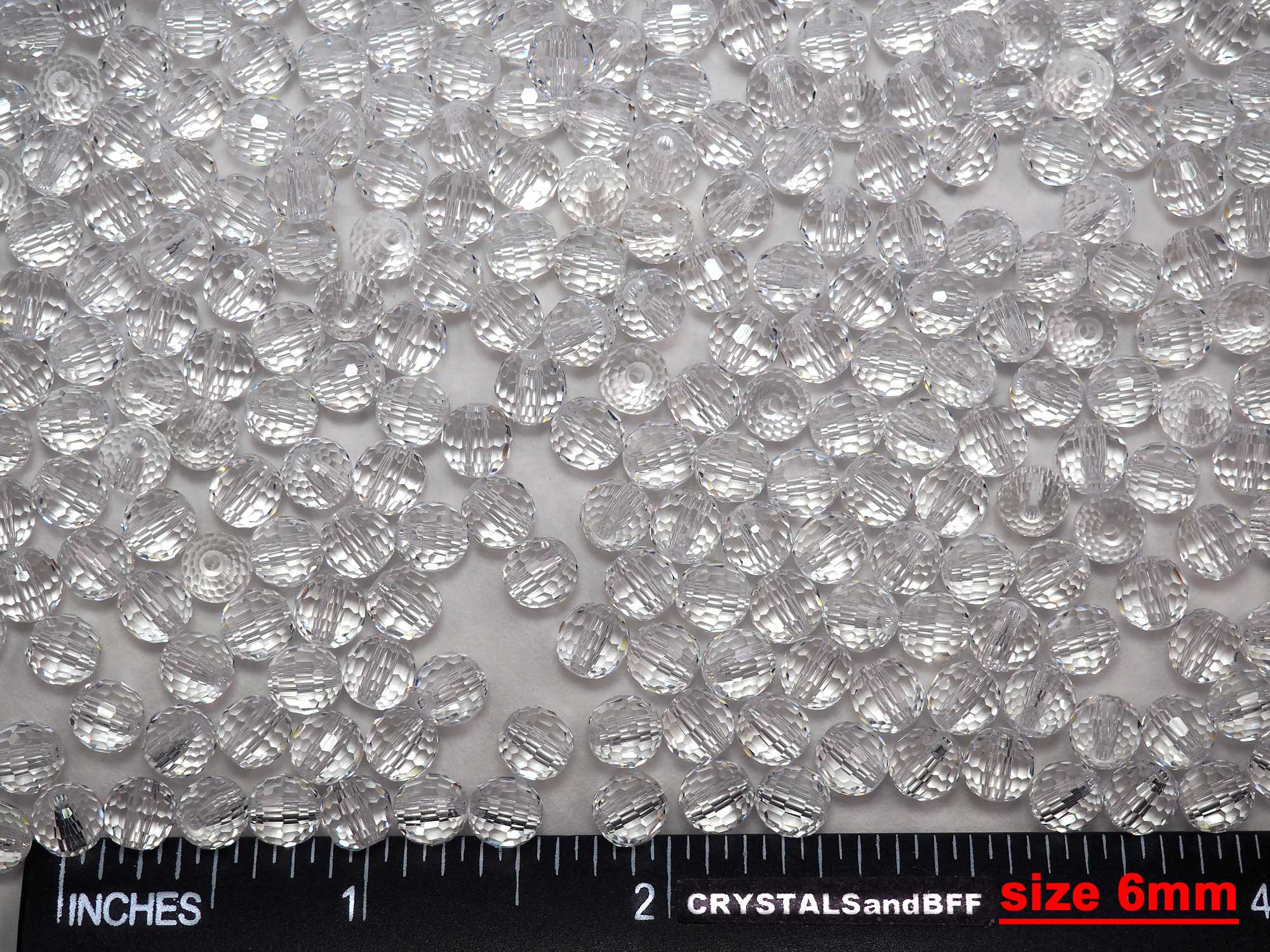 clear Crystal Preciosa Czech Machine Cut Round RICH CUT Disco Ball Crystal Beads 6mm 8mm