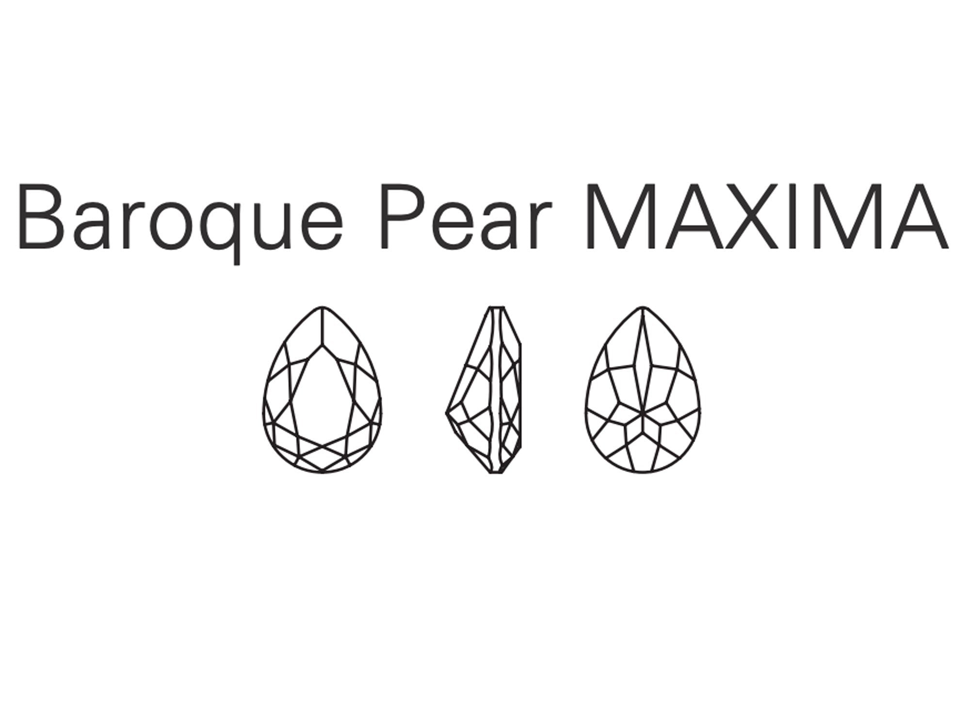 Crystal AB, Preciosa Czech MC Baroque Pearshape Maxima Rhinestones style 435-16-301 in size 8x6mm, 12 pieces, Silver Foiled, P912