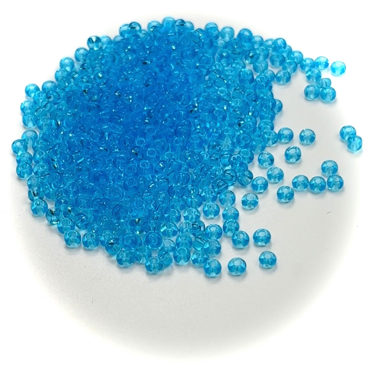 Rocailles size 7/0 (3.5mm) Aquamarine blue transparent, Preciosa Ornela Traditional Czech Glass Seed Beads, 30grams (1 oz), P974