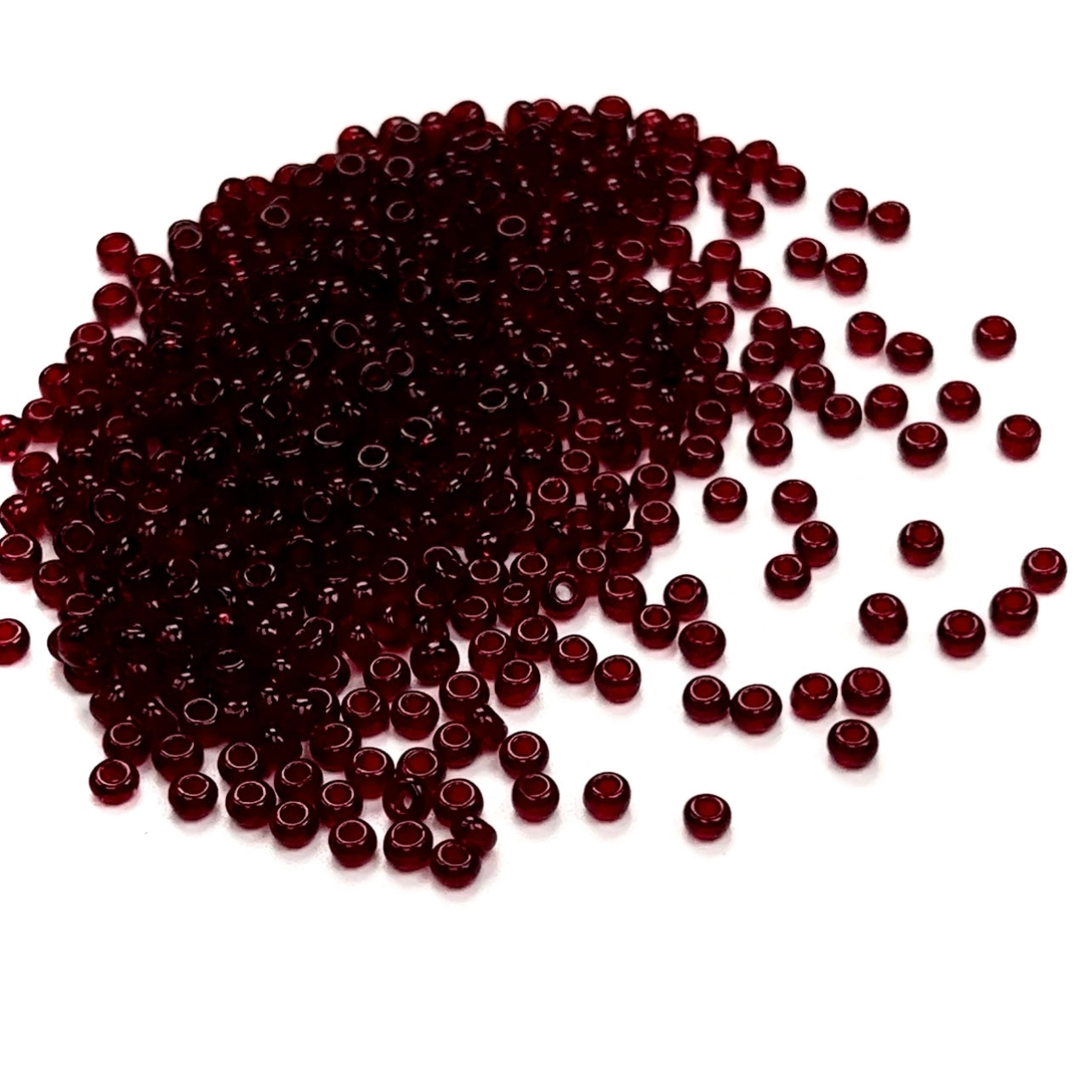 Rocailles size 7/0 (3.5mm) Garnet deep red transparent, Preciosa Ornela Traditional Czech Glass Seed Beads, 30grams (1 oz), P973