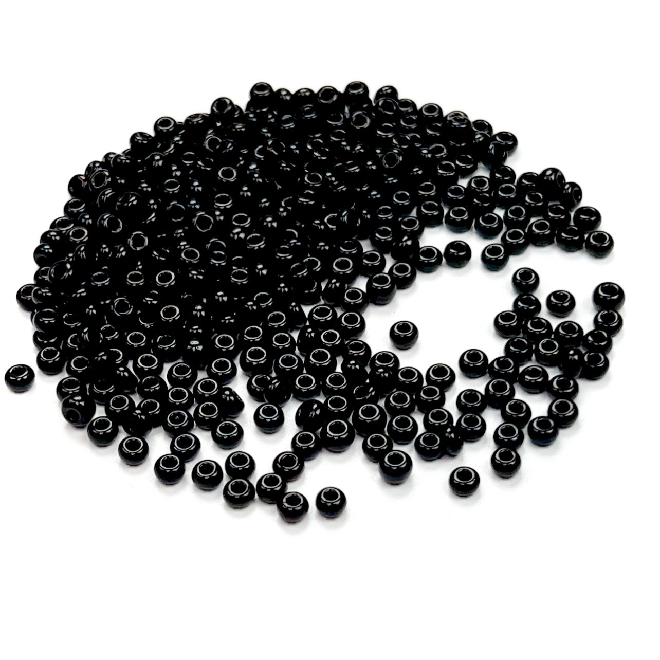 Rocailles size 8/0 (3mm) Jet black, Preciosa Ornela Traditional Czech Glass Seed Beads, 30grams (1 oz), P983