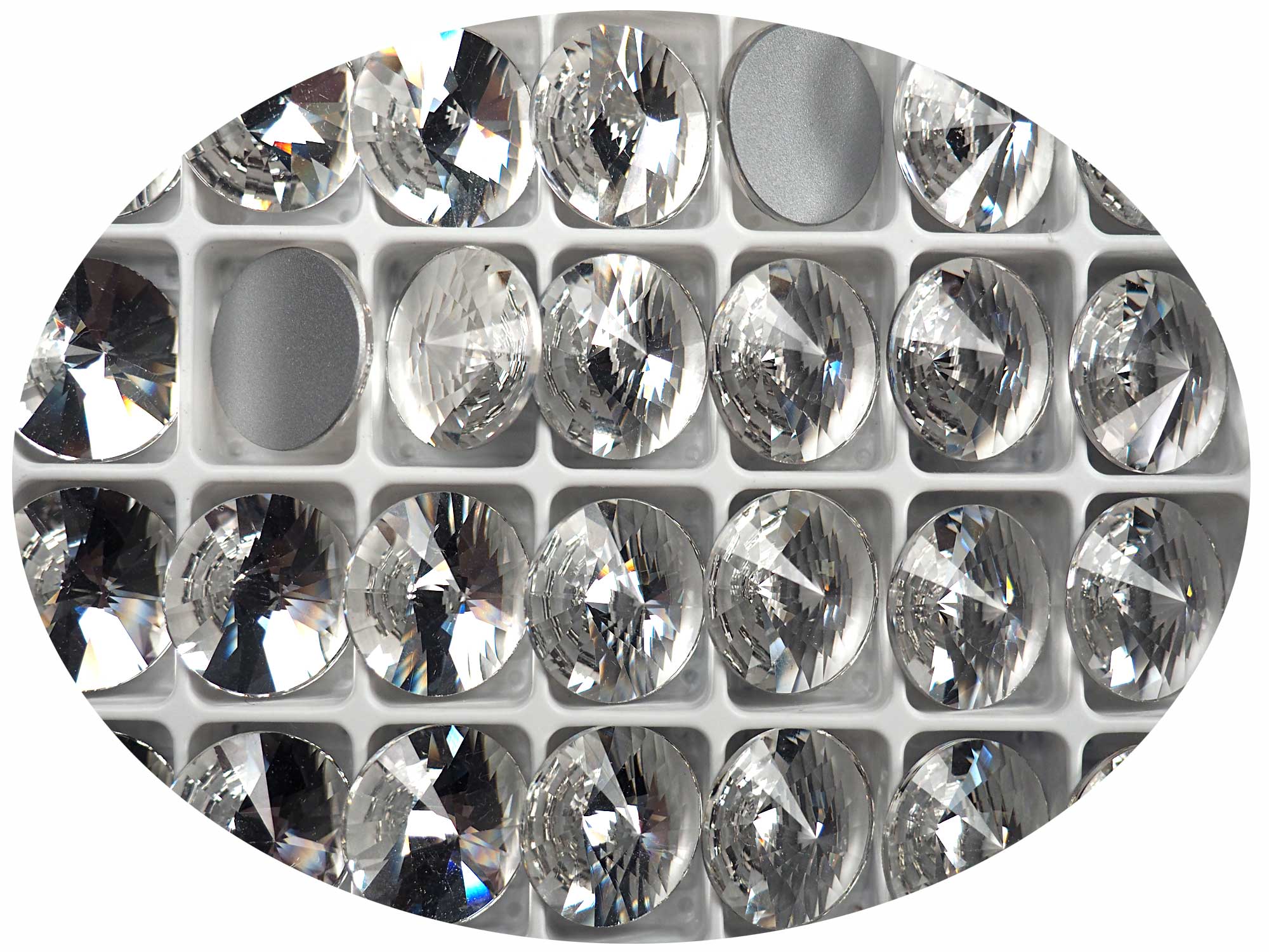 Crystal , Preciosa Czech MC RIVOLI Flatback Stones Style #438-11-301 Silver Foiled, sizes 10mm, 12mm, 14mm and 16mm