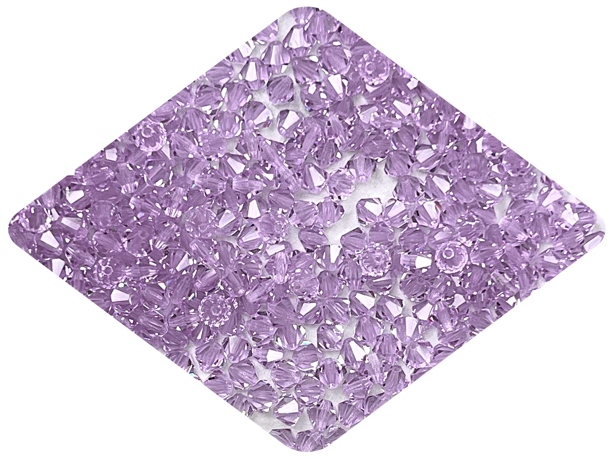 Violet Czech Glass Beads Machine Cut Bicones (MC Rondell, Diamond Shape) transparent rich purple crystals