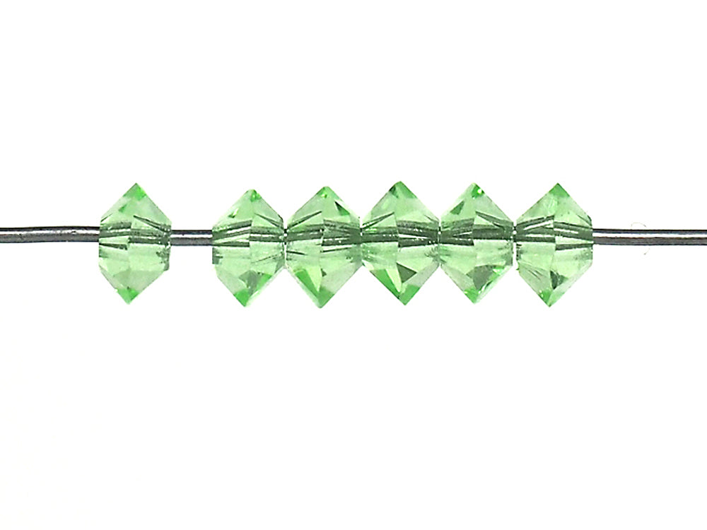 Chrysolite, Czech MC Spacer Beads (Squished Bicones), size 3x5mm, 36 pieces