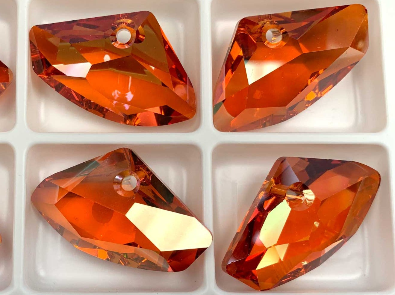 Swarovski Art.# 6657 - Galactic Horizontal Pendant 39mm Crystal Apricot Rainbow custom coated SW197