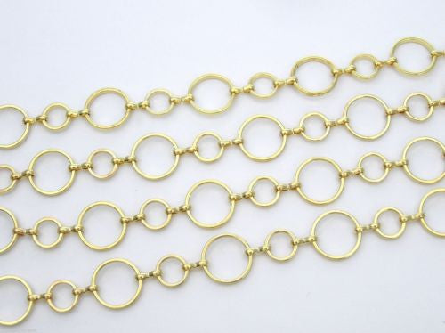 6+ feet of jewelry round and dash gold plated linked chain, zz 119