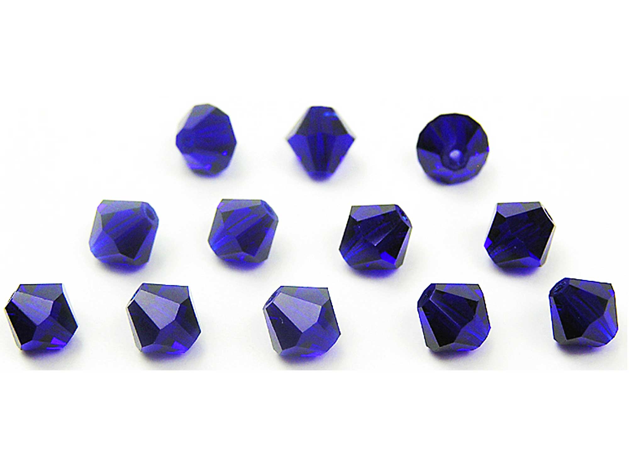 Cobalt Blue, Czech Glass Beads, Machine Cut Bicones (MC Rondell, Diamond Shape), navy blue crystals