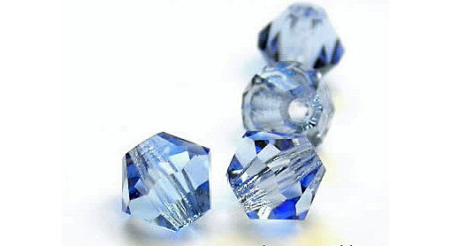 Light Sapphire Czech Glass Beads Machine Cut Bicones MC Rondell Diamond Shape light blue crystals