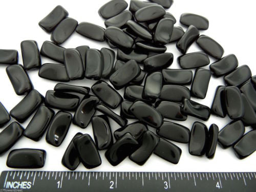 60 Preciosa Czech glass twisted rectangle beads 18x9mm Jet black color, zz 25