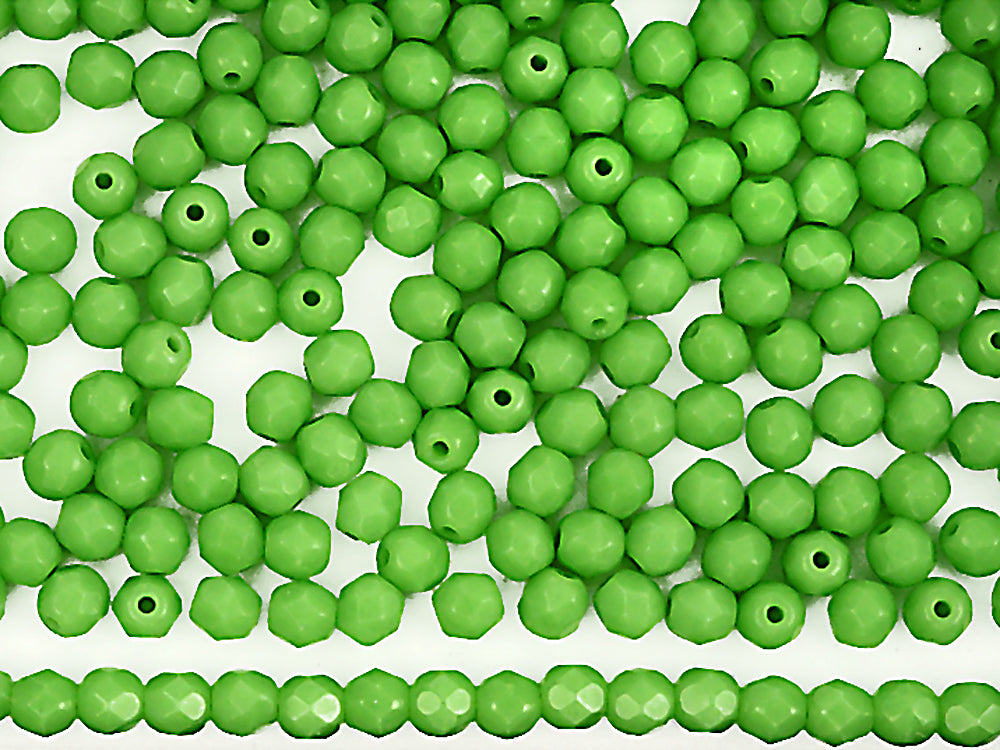 Green Opal, loose Czech Fire Polished Round Faceted Glass Beads, 4mm 600pcs