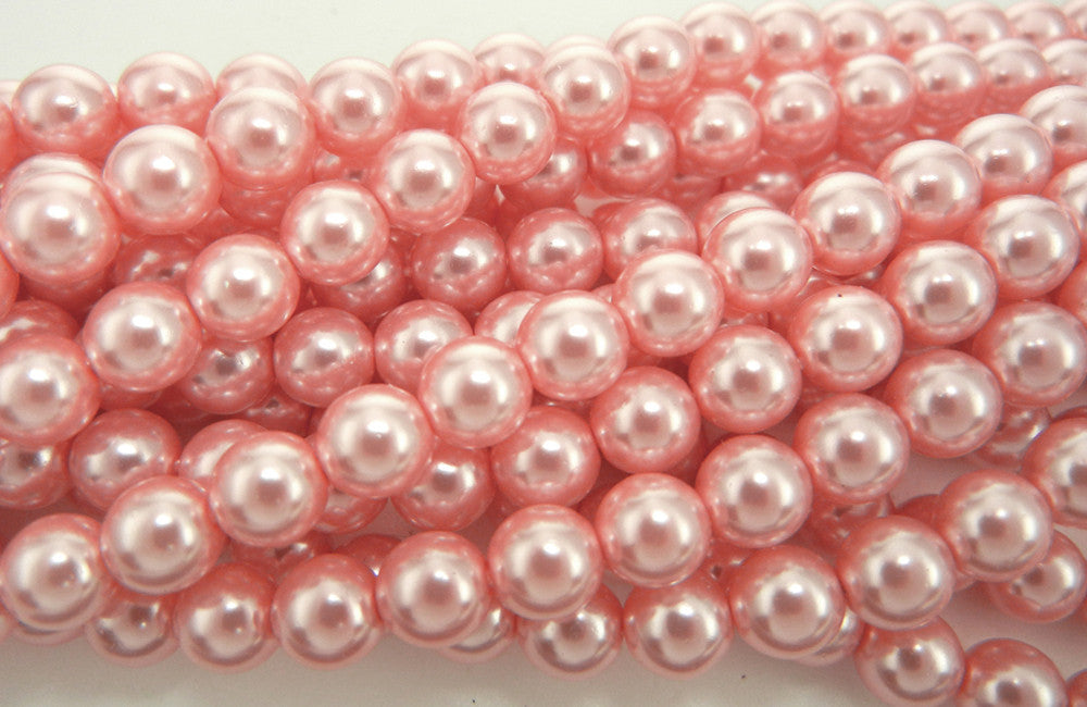 Czech Round Glass Imitation Pearls Pink Peach Pearl color 3mm 4mm