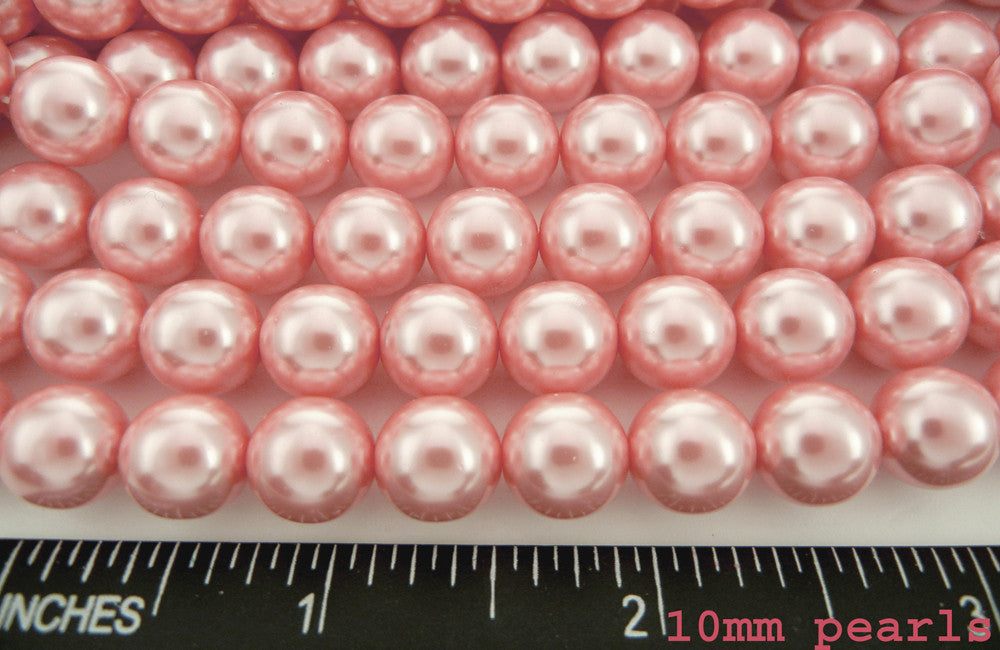 Czech Round Glass Imitation Pearls Pink Peach Pearl color 3mm 4mm