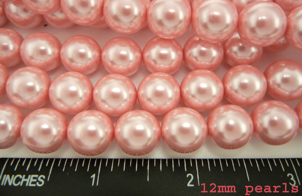 Czech Round Glass Imitation Pearls Pink Peach Pearl color 3mm 4mm