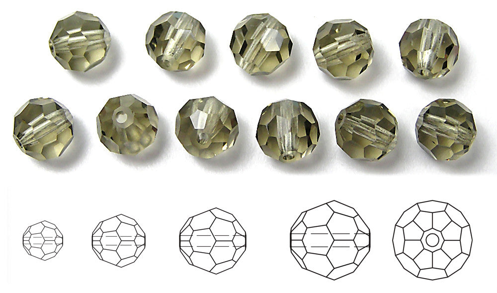 Black Diamond grey Czech Machine Cut Round Crystal Beads 4mm 8mm 9mm 12mm 14mm rosary size beads