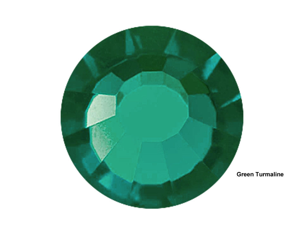 Green Turmaline Preciosa VIVA or MAXIMA Chaton Roses (Rhinestone Flatbacks) Genuine Czech Crystals