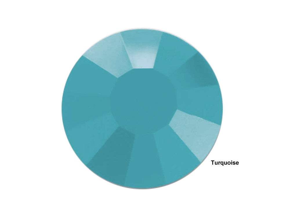 Turquoise opaque Preciosa VIVA or MAXIMA Chaton Roses (Rhinestone Flatbacks) Genuine Czech Crystals solid blue ss20